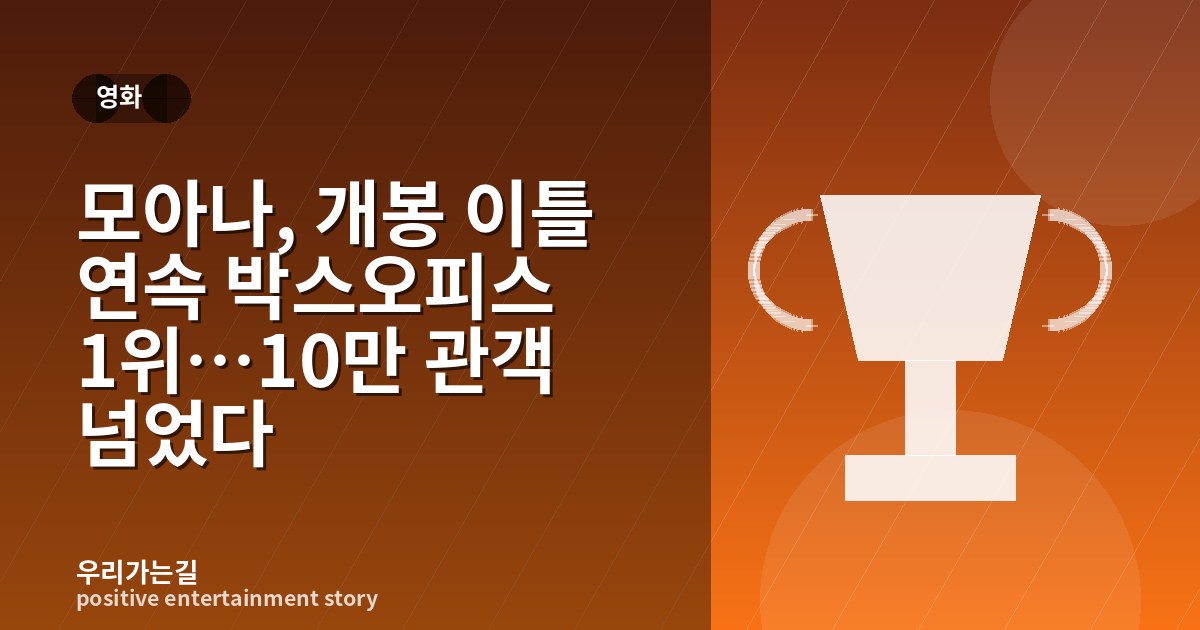 모아나, 개봉 이틀 연속 박스오피스 1위…10만 관객 넘었다 관련 일러스트 타이틀 카드